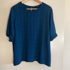 Maven West Ruffle Short Sleeve Blouse | NWT